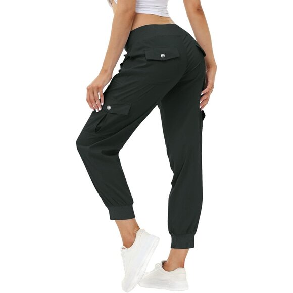 Stylish Women's Hiking Cargo Pants - Elastic Waist, Tapered Fit, Quick Dry - XL - Picture 1 of 6